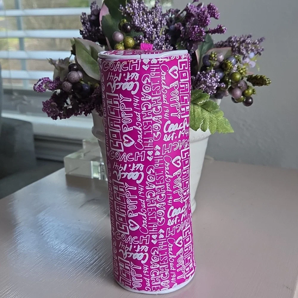 COACH Pink Poppy Graffiti Pencil Case - Picture 4 of 9